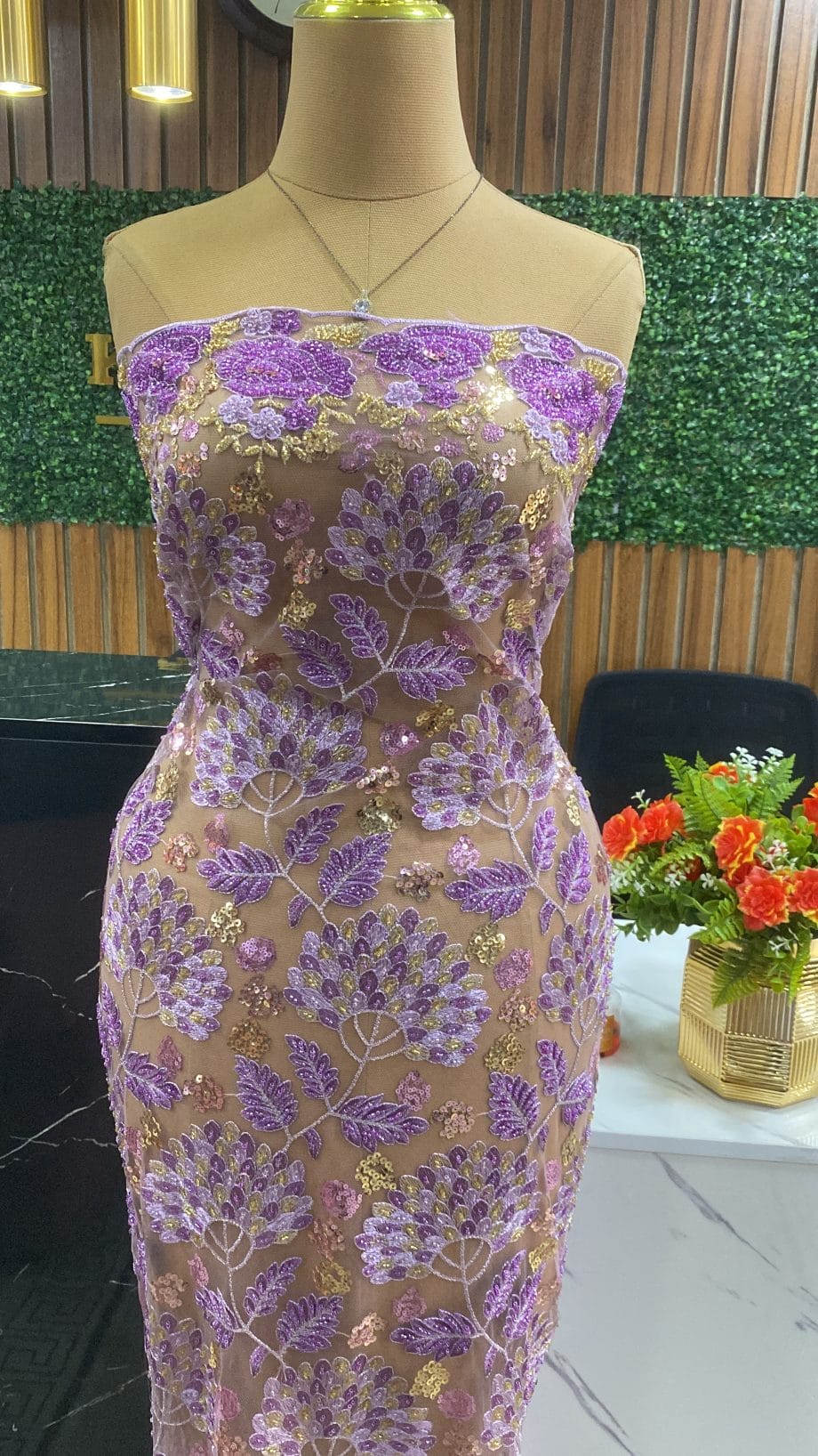 Terry beaded lace